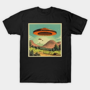 Vintage Comics UFO Encounters UFO Witness Cartoon Vintage T-Shirt